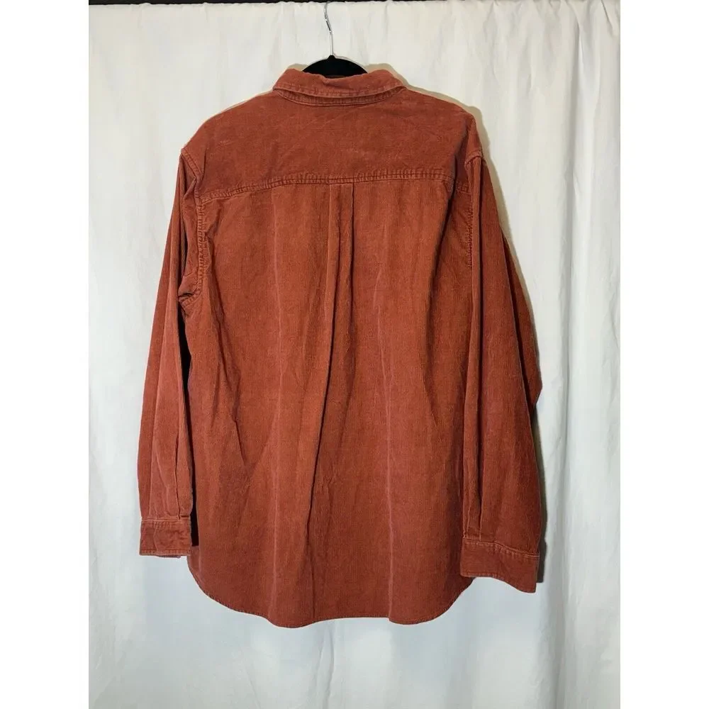 OC 8 Clothiers Size XL Men's Long Sleeve Orange‎ Heavy Button Up Shirt C29